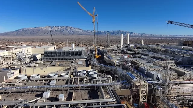 A drone photo shows Intel's new Fab 9 in Rio Rancho, New Mexico, in ...